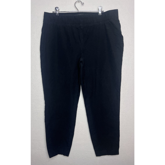 Talbots Women's Stretch Skinny Ankle Pull On Pants Size 16W Black Business Work - Picture 1 of 9